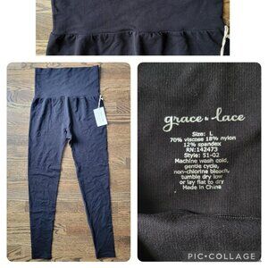 NWT Grace & Lace Size Large Original Perfect Fit Leggings - Black